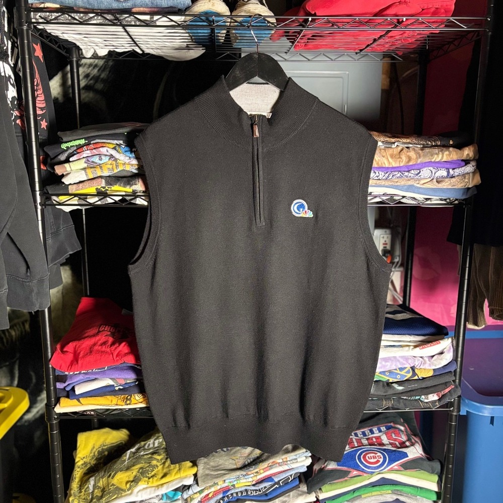 Peter Millar NBC Golf Channel Merino Wool Quarter Zip Vest